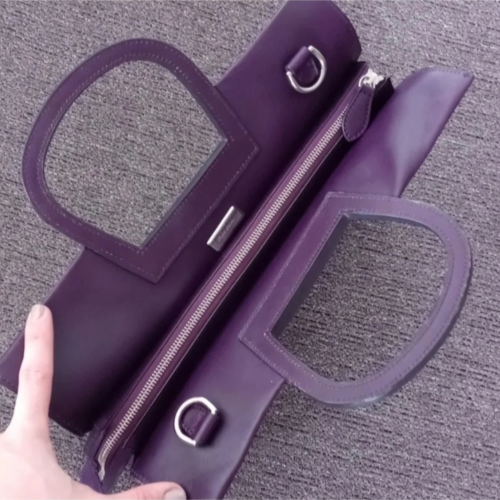💟RARE 2014 Ralph Lauren💟 - Eggplant Purple Tote - Picture 14 of 16